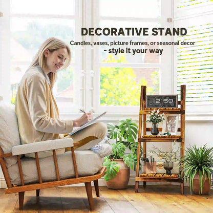 Foldable 3-Tier Wooden Plant Stand, Garden Indoor Outdoor, 16" x 15" x 37" Plant Stands at Gallery Canada