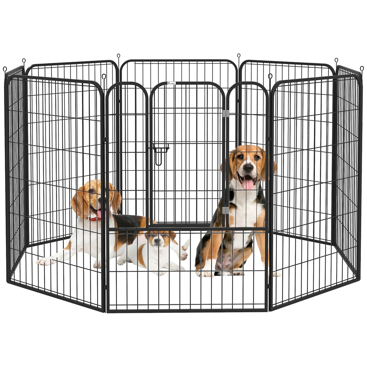 8 Panel Pet Playpen, Heavy-Duty Metal, Foldable, Indoor Outdoor, 39"H Houses, Kennels & Pens Grey at Gallery Canada