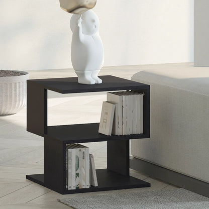 Modern Square 3 Tier Wood Coffee Table, Small Desk, Black Side Tables at Gallery Canada