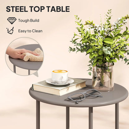 Rattan Bistro Set, 3 Piece Wicker Patio Furniture, Light Grey Bistro Sets at Gallery Canada