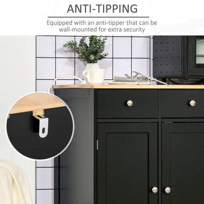 Modern Sideboard, Storage Cabinet with Drawers, Adjustable Shelves, Black Bar Cabinets at Gallery Canada