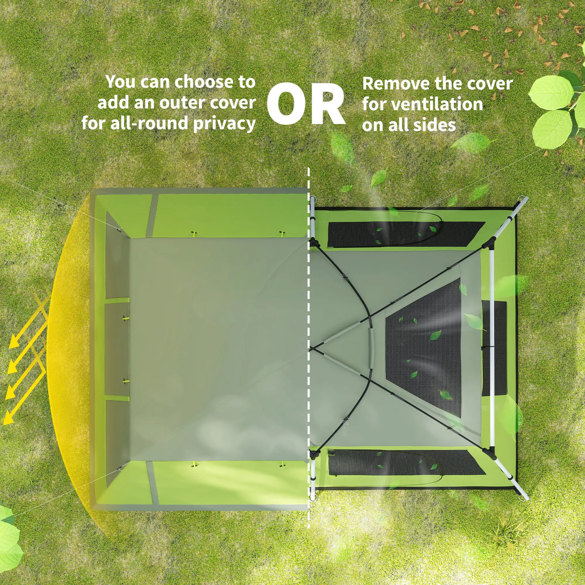 Tunnel Tent Camping Shelter, Two Rooms, Lamp Hook, Portable, Green Camping Tents at Gallery Canada