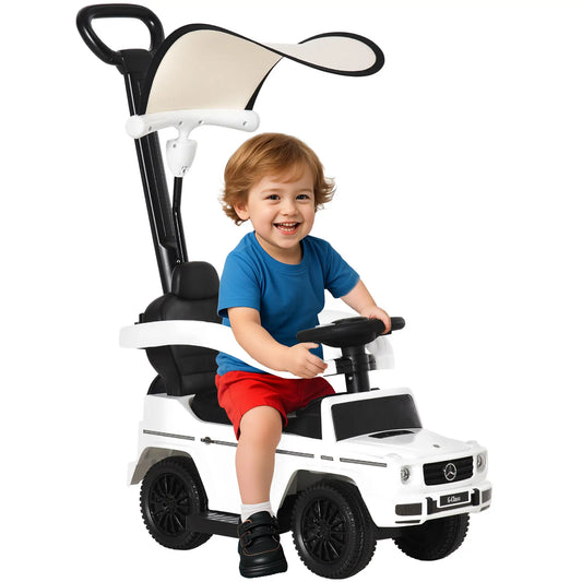 Licensed Push Car, 3-in-1 Toddler Sliding Car, White Push Cars for Toddlers White at Gallery Canada