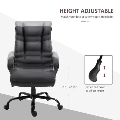 Ergonomic Office Chair, Adjustable Height, PU Leather, 360 Swivel, 400lbs, Black Executive & Manager Chairs at Gallery Canada