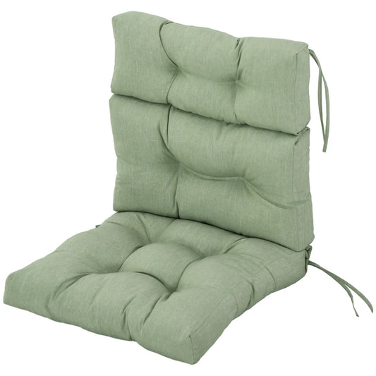 Outdoor Patio Chair Cushion, Tufted with Ties, Light Green Patio Chair Cushions Light Green at Gallery Canada