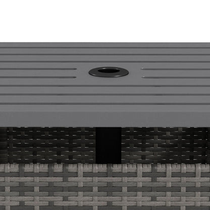 Rattan Coffee Table, Wicker Patio, Umbrella Hole, Mixed-Grey Patio Side Tables at Gallery Canada