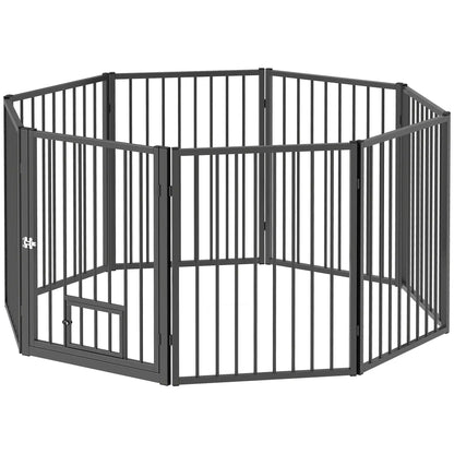 8 Panels Dog Playpen, Foldable Portable, Small Medium Dogs, 30"H Houses, Kennels & Pens Black at Gallery Canada
