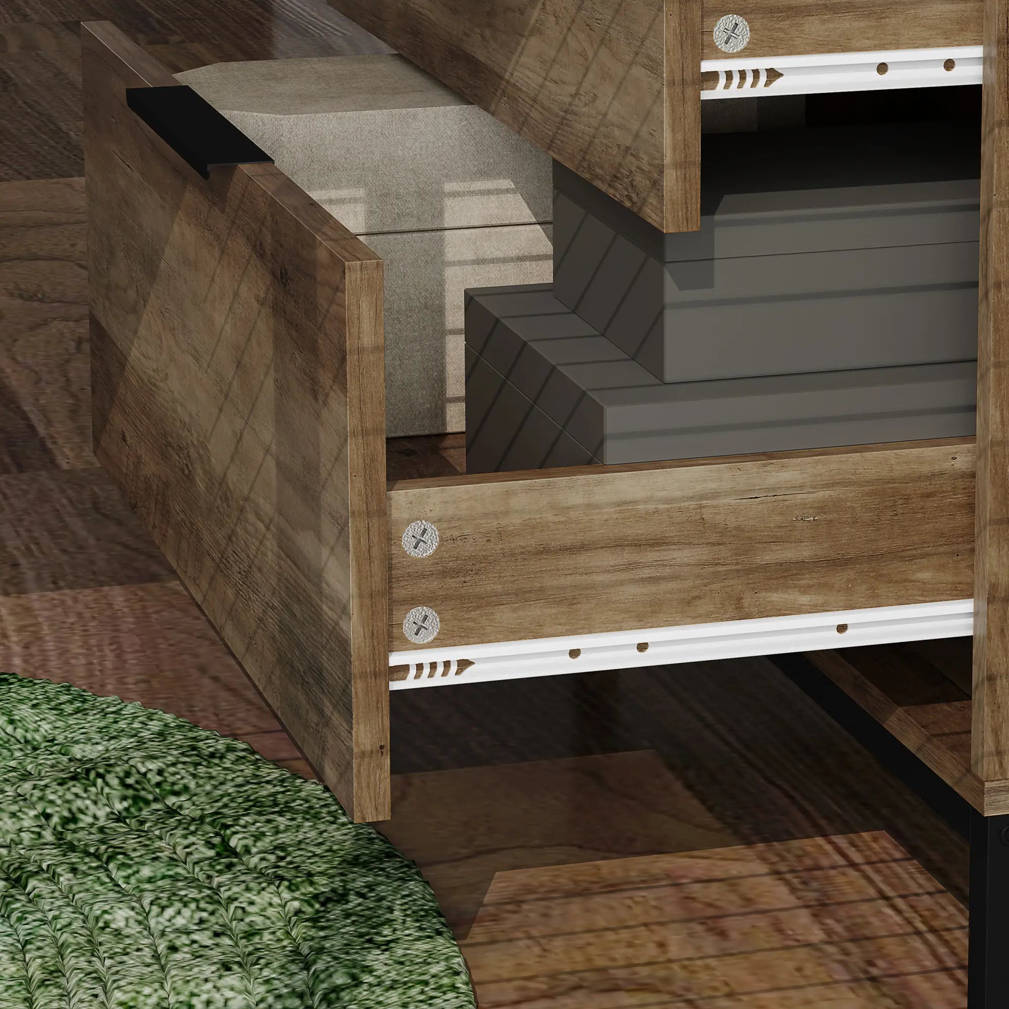 3 Drawer Dresser Tower, Chest for Bedroom, Hallway, Natural Storage Cabinets at Gallery Canada