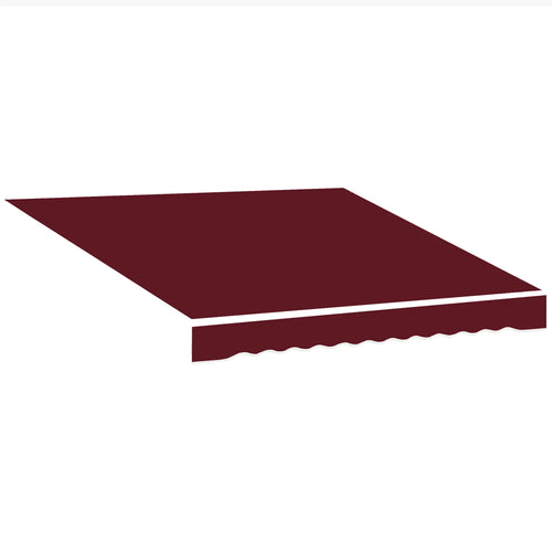 9' x 8' Outdoor Sunshade Canopy, Retractable Awning, UV Protection, Wine Red