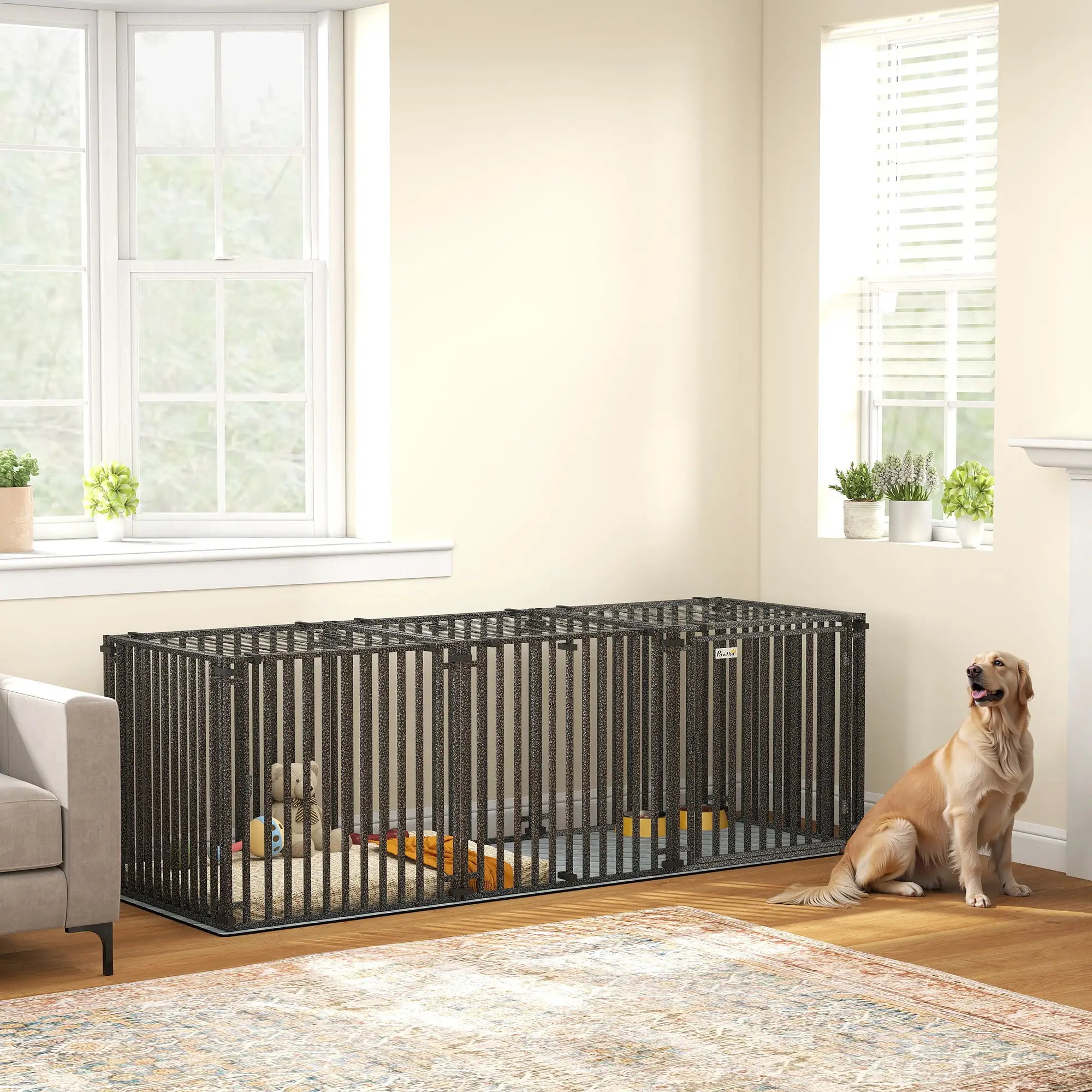 83 Inch Heavy Duty Dog Crate, Extra Large Metal Cage With Mat Dog Cages & Crates at Gallery Canada