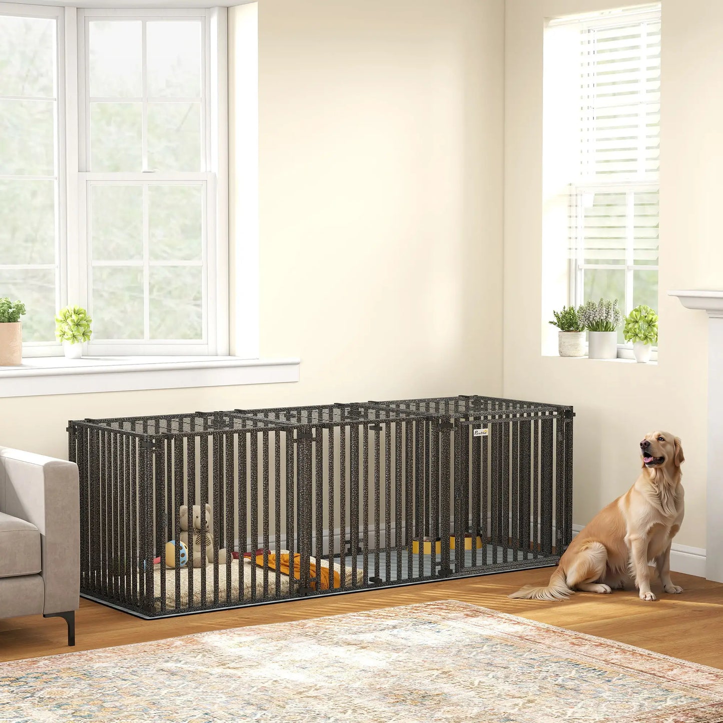 83 Inch Heavy Duty Dog Crate, Extra Large Metal Cage With Mat Dog Cages & Crates at Gallery Canada