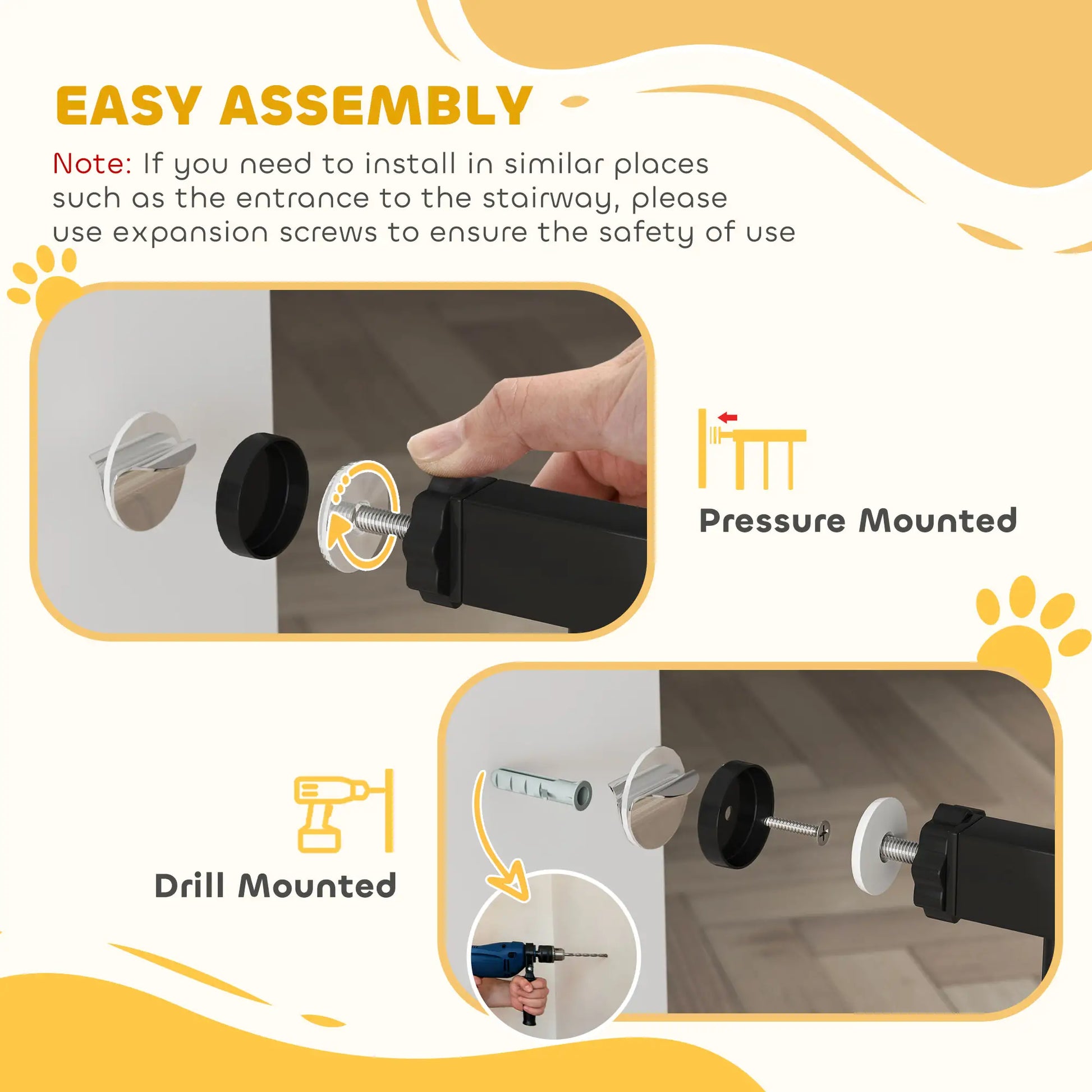 30"-41" Extra Wide Pet Gate, Small Door, 30"H, Black Houses, Kennels & Pens at Gallery Canada