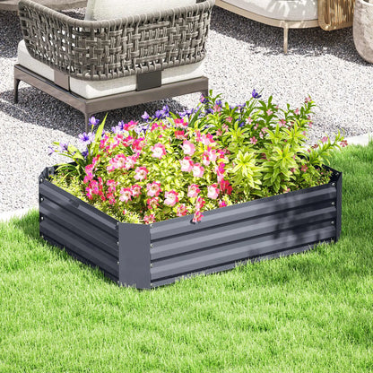 Galvanized Raised Garden Bed, 4' x 3' x 1', Outdoor Metal Planter Box, Dark Grey Galvanized Planter Boxes at Gallery Canada