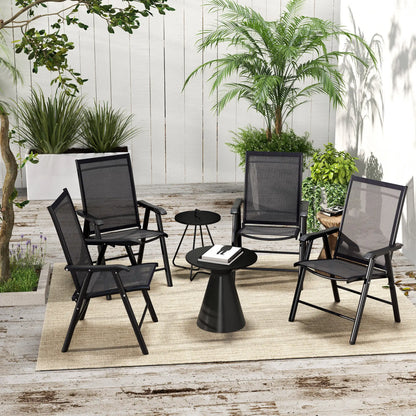 4 Piece Folding Chair Set, Patio Outdoor Furniture, Black Patio Chairs at Gallery Canada