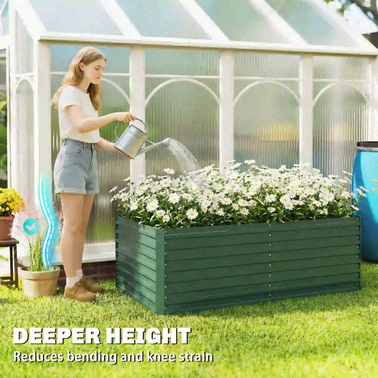 Set Of 2 Galvanised Raised Garden Bed, 6 x 3 x 2 ft, Green Galvanized Planter Boxes at Gallery Canada