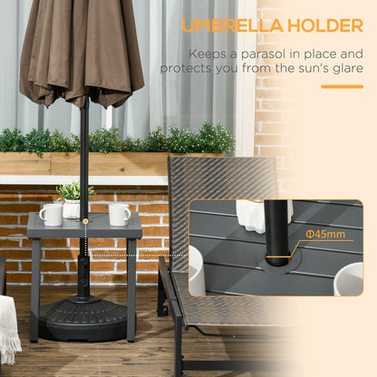 Outdoor Side Table, Patio End Table with Umbrella Hole, Steel Frame, Gray Patio Side Tables at Gallery Canada
