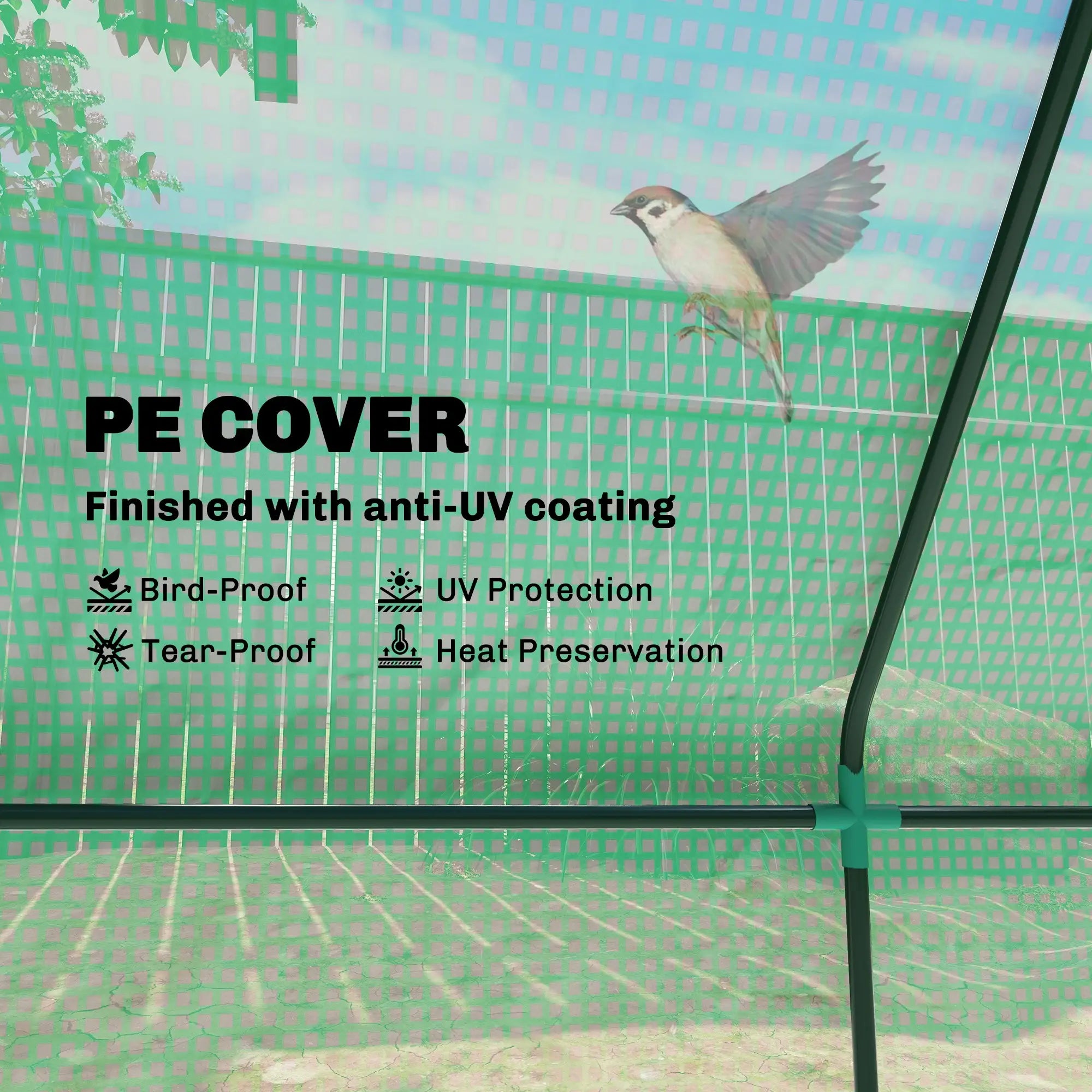 Portable Mini Greenhouse, Mesh Windows, 94.5