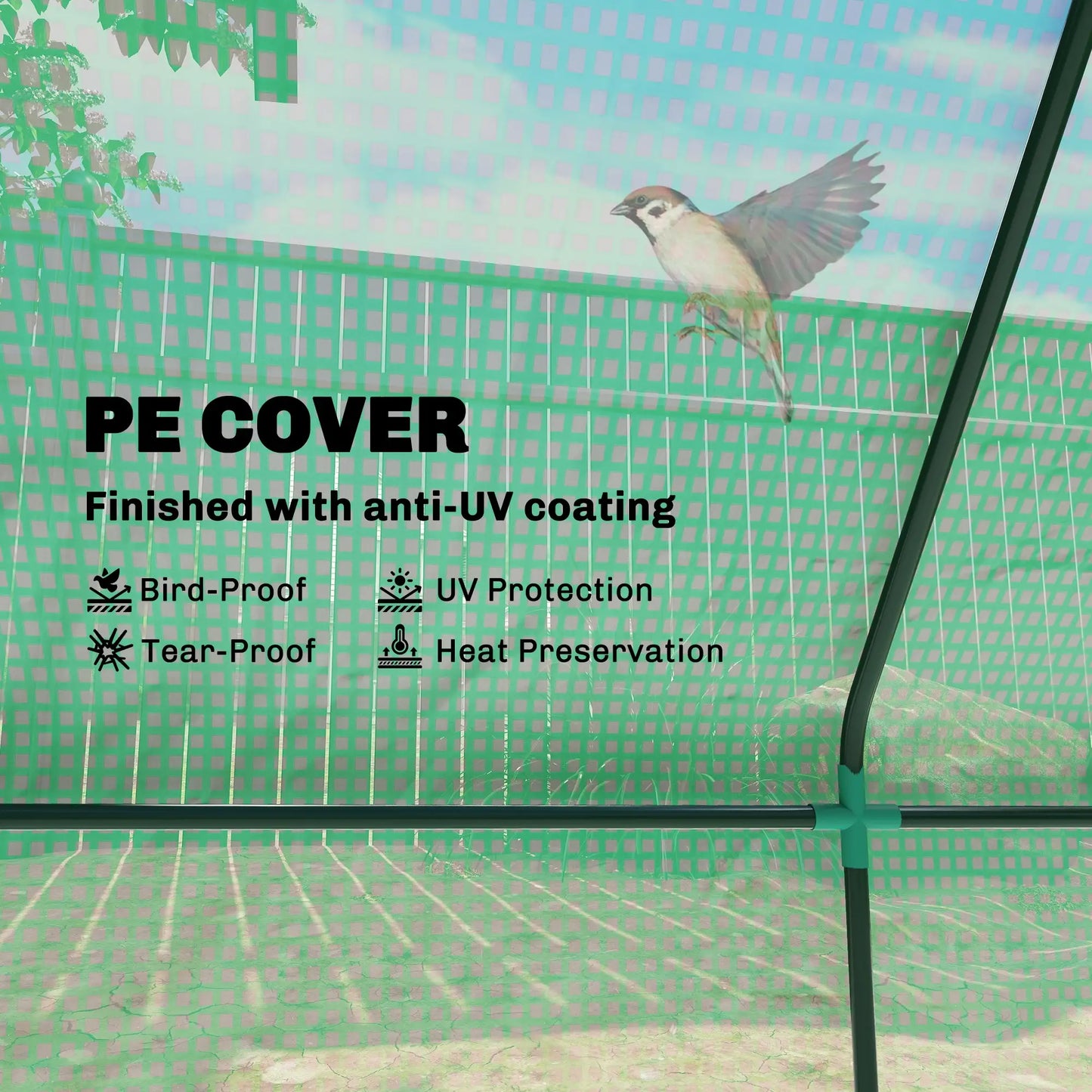Portable Mini Greenhouse, Mesh Windows, 94.5" x 35.4" x 35.4", Green Mini Greenhouses at Gallery Canada