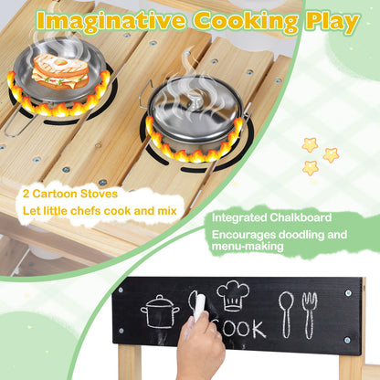 Mud Kitchen Playset With Sink, Plants Observation Room, Natural Play Kitchen Sets at Gallery Canada