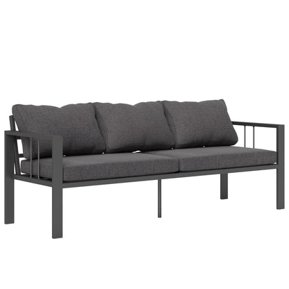3-Seat Aluminum Outdoor Couch with Cushions, Wide Seat, Dark Grey Patio Chairs at Gallery Canada