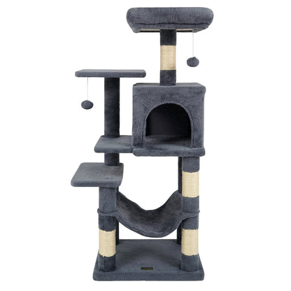 Multi-Level Cat Tower with 2-Door Condo and Padded Top Perch, Gray Cat Trees Condos & Scratchers at Gallery Canada