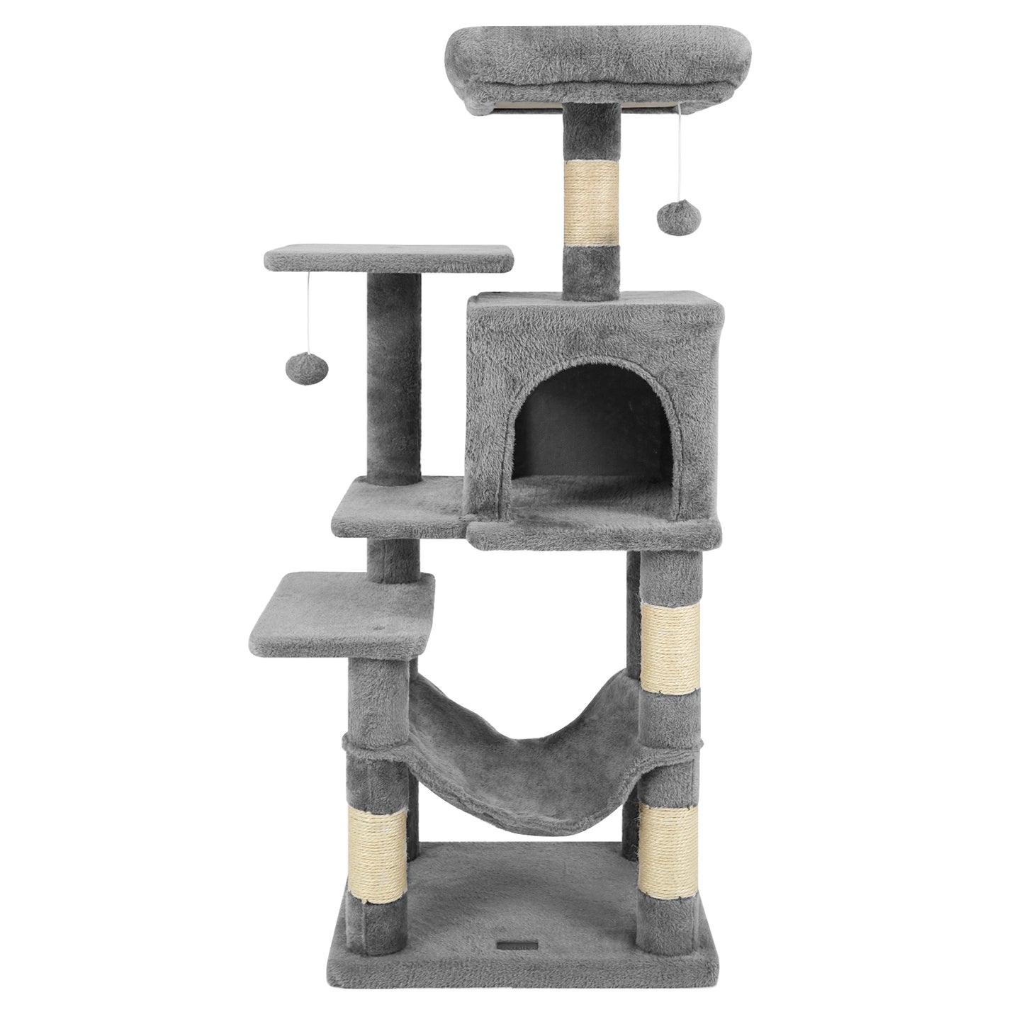 Multi-Level Cat Tower with 2-Door Condo and Padded Top Perch, Light Gray Cat Trees Condos & Scratchers at Gallery Canada