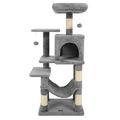 Multi-Level Cat Tower with 2-Door Condo and Padded Top Perch, Light Gray Cat Trees Condos & Scratchers at Gallery Canada