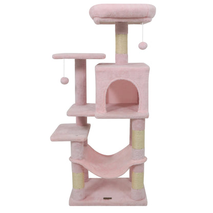 Multi-Level Cat Tower with 2-Door Condo and Padded Top Perch, Pink Cat Trees Condos & Scratchers at Gallery Canada