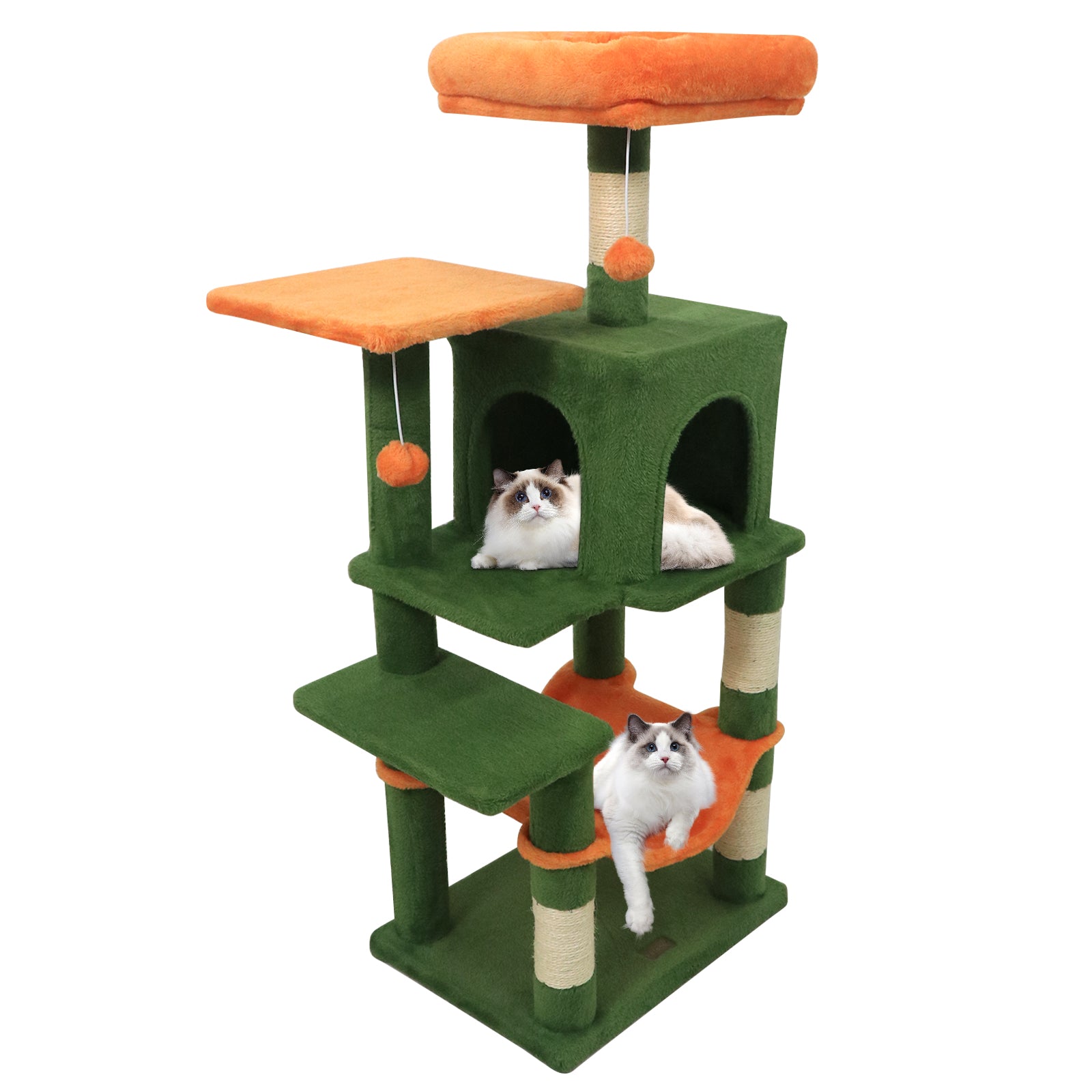 Multi-Level Cat Tower, 2-Door Condo, Padded Top Perch, Green Cat Trees Condos & Scratchers Green at Gallery Canada