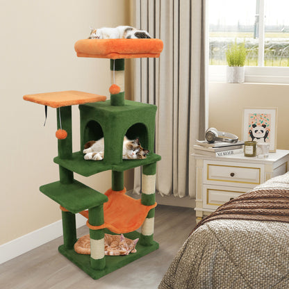 Multi-Level Cat Tower, 2-Door Condo, Padded Top Perch, Green Cat Trees Condos & Scratchers at Gallery Canada