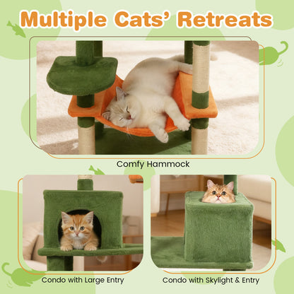 Multi-Level Cat Tree, Modern Cat Tower, Upholstered Perch, 2 Cat Condo, Green Cat Trees Condos & Scratchers at Gallery Canada