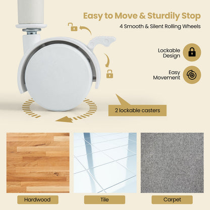 Multifunctional 6 Drawers Rolling Storage Cart Organizer, White