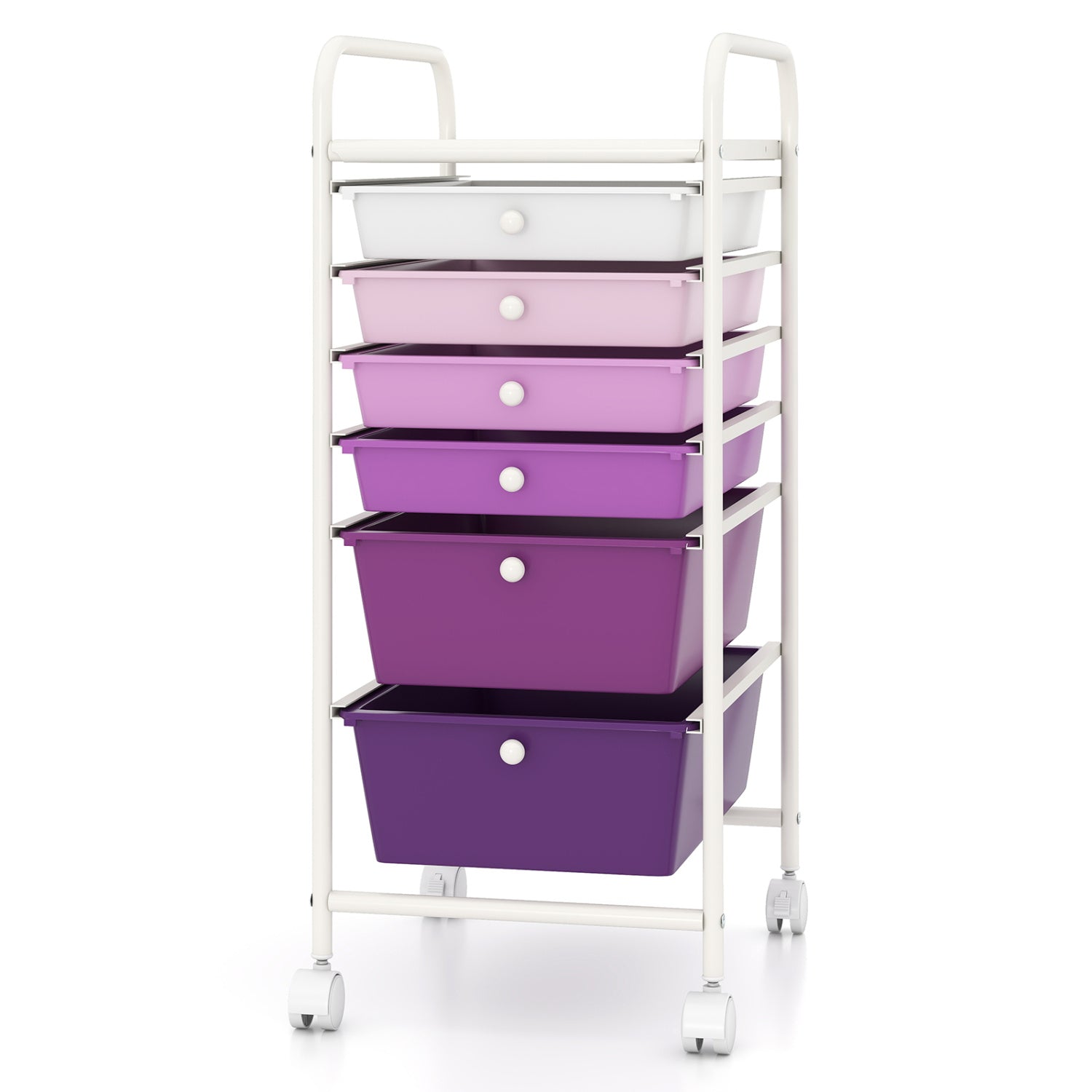 6 Drawers Rolling Storage Cart Organizer, Purple Gradient File Cabinets at Gallery Canada