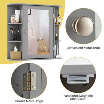Multipurpose Mount Wall Surface Bathroom Storage Cabinet with Mirror, Gray Wall Cabinets at Gallery Canada