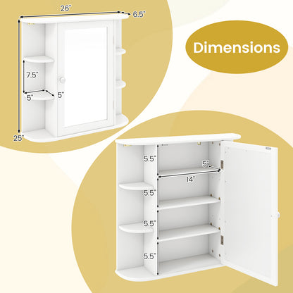 Multipurpose Mount Wall Mirror Bathroom Storage Cabinet, White Wall Cabinets at Gallery Canada