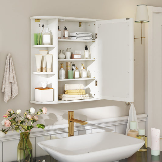 Multipurpose Mount Wall Mirror Bathroom Storage Cabinet, White Wall Cabinets White at Gallery Canada