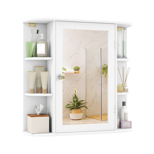 Multipurpose Mount Wall Mirror Bathroom Storage Cabinet, White Wall Cabinets White at Gallery Canada