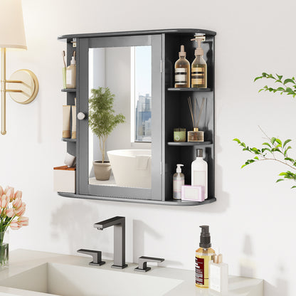 Multipurpose Wall Mount Storage Cabinet With Mirror, Gray Wall Cabinets at Gallery Canada