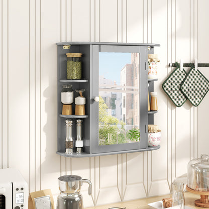 Multipurpose Wall Mount Storage Cabinet With Mirror, Gray Wall Cabinets at Gallery Canada