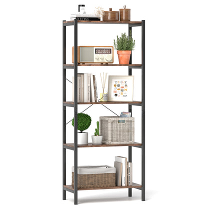 Multipurpose Open Bookcase Industrial Rack Wide Standing Storage Shelf, Brown Bookcases at Gallery Canada