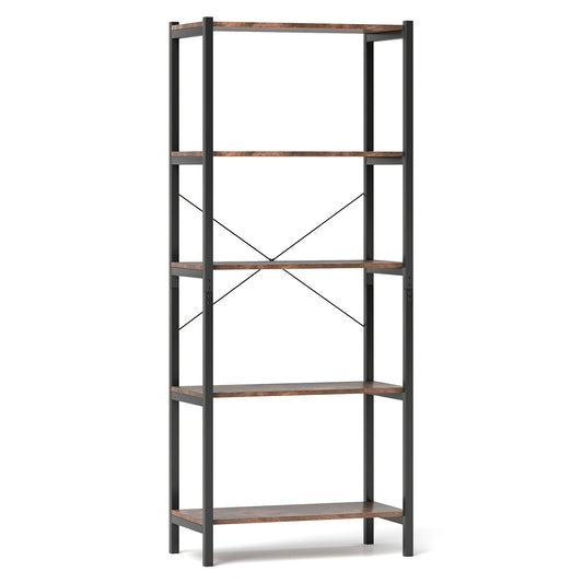 Industrial Bookcase Storage Shelf, Brown Bookcases Brown at Gallery Canada
