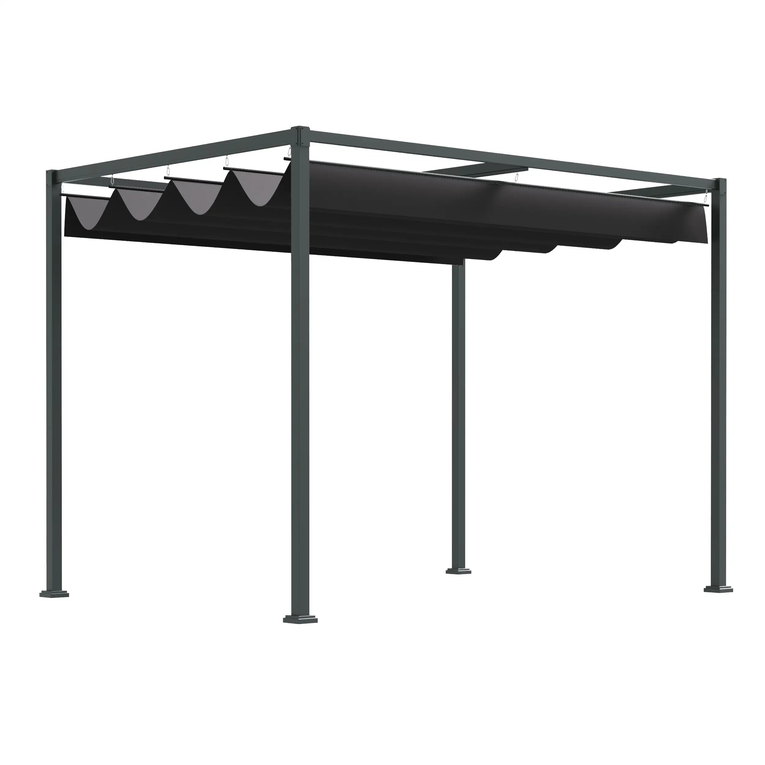Pergola Shade 10x7, Modern Outdoor Shelter, Black Pergolas Black Canopy, Dark Grey Frame at Gallery Canada