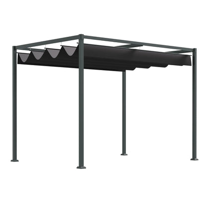 Pergola Shade 10x7, Modern Outdoor Shelter, Black Pergolas Black Canopy, Dark Grey Frame at Gallery Canada