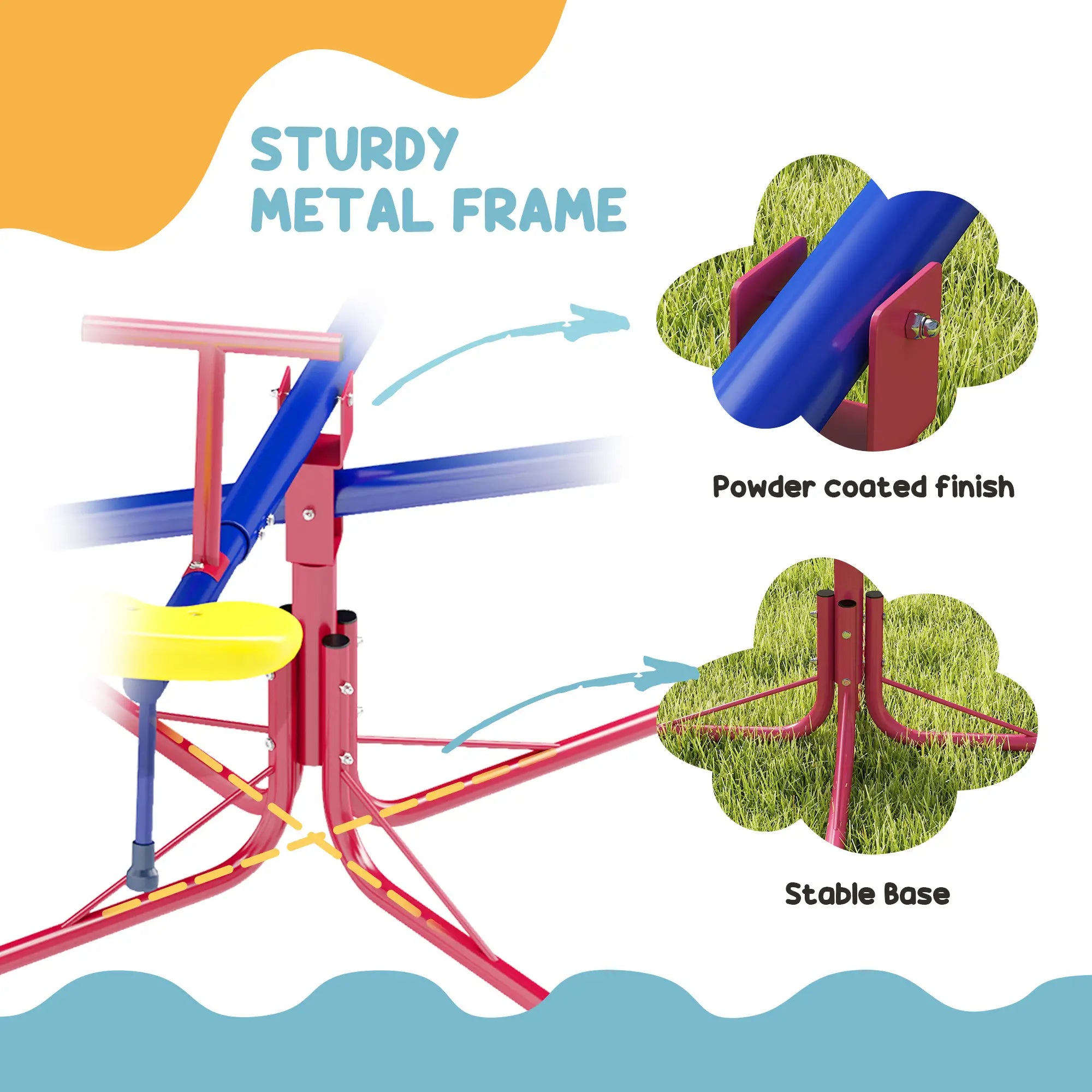 Kids Metal Seesaw, 4 Seats, Playground Equipment for Garden Gym Sets & Swings at Gallery Canada