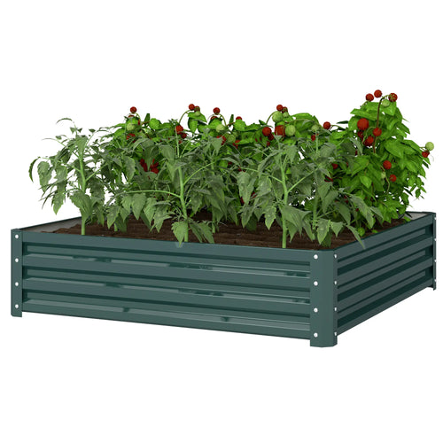 4' x 4' x 1' Galvanized Steel Raised Garden Bed, Vegetables, Flowers, Herbs