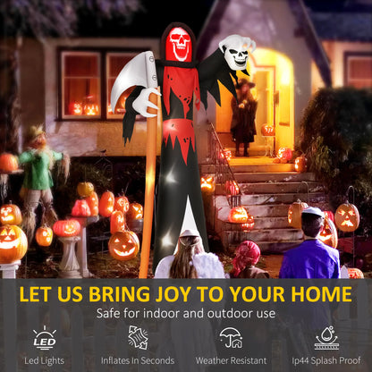 12 FT Halloween Inflatable Grim Reaper, Garden Decor with Lights Halloween Decorations at Gallery Canada
