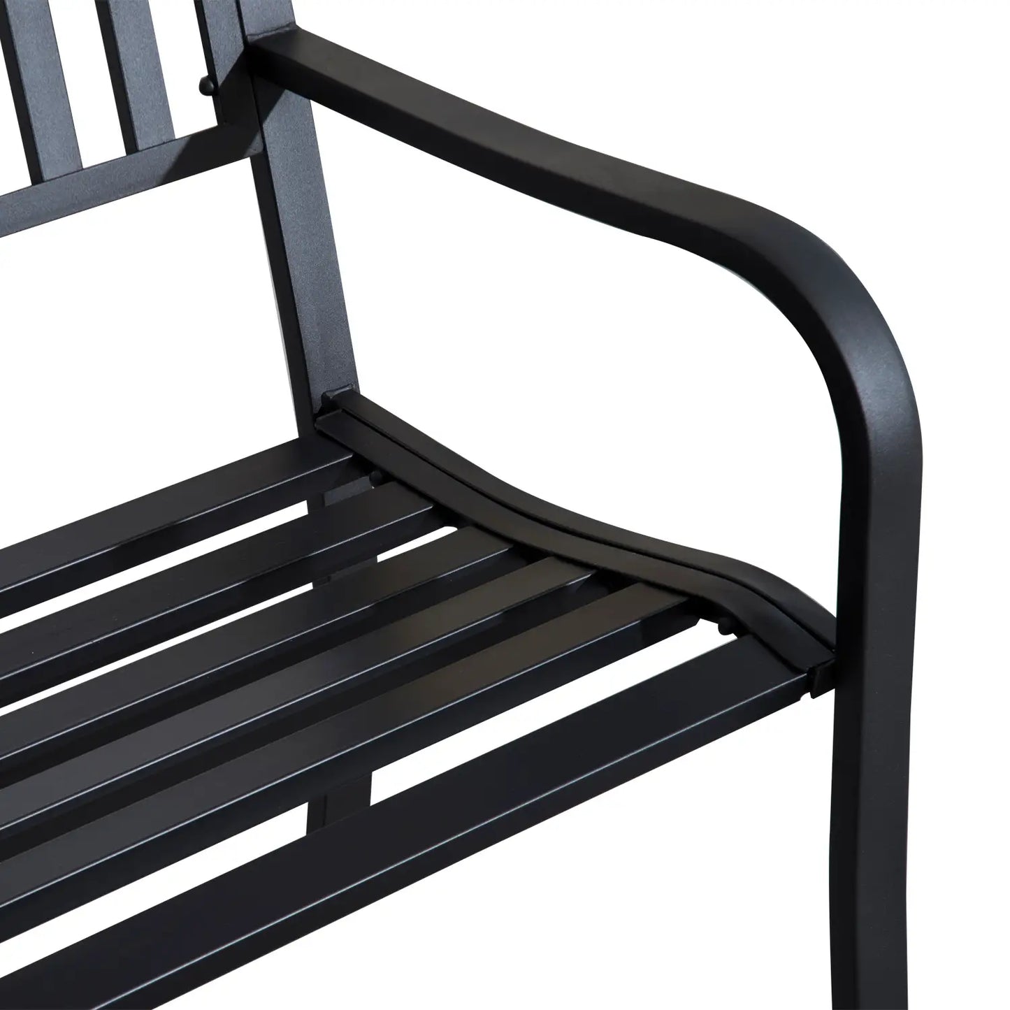 50" Steel Garden Bench, Patio Metal Chair, Outdoor Seat, Black Outdoor Benches at Gallery Canada