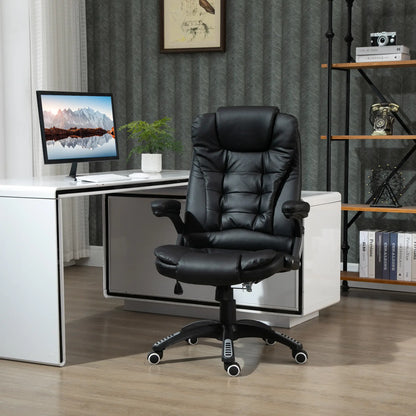 PU Leather Executive Recliner Office Chair, Swivel Wheels, Adjustable Height, Black Executive & Manager Chairs at Gallery Canada