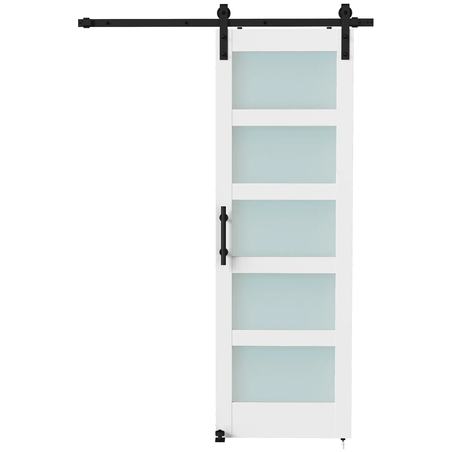 Sliding Barn Door 28x84 In With Hardware Kit, PVC, White