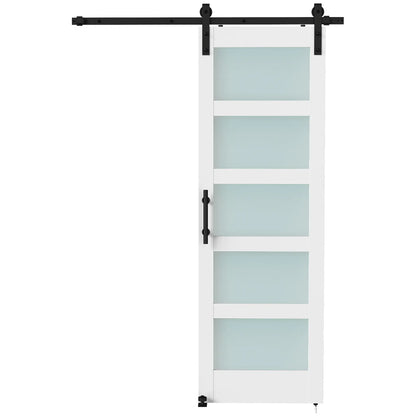 Sliding Barn Door 28x84 In With Hardware Kit, PVC, White